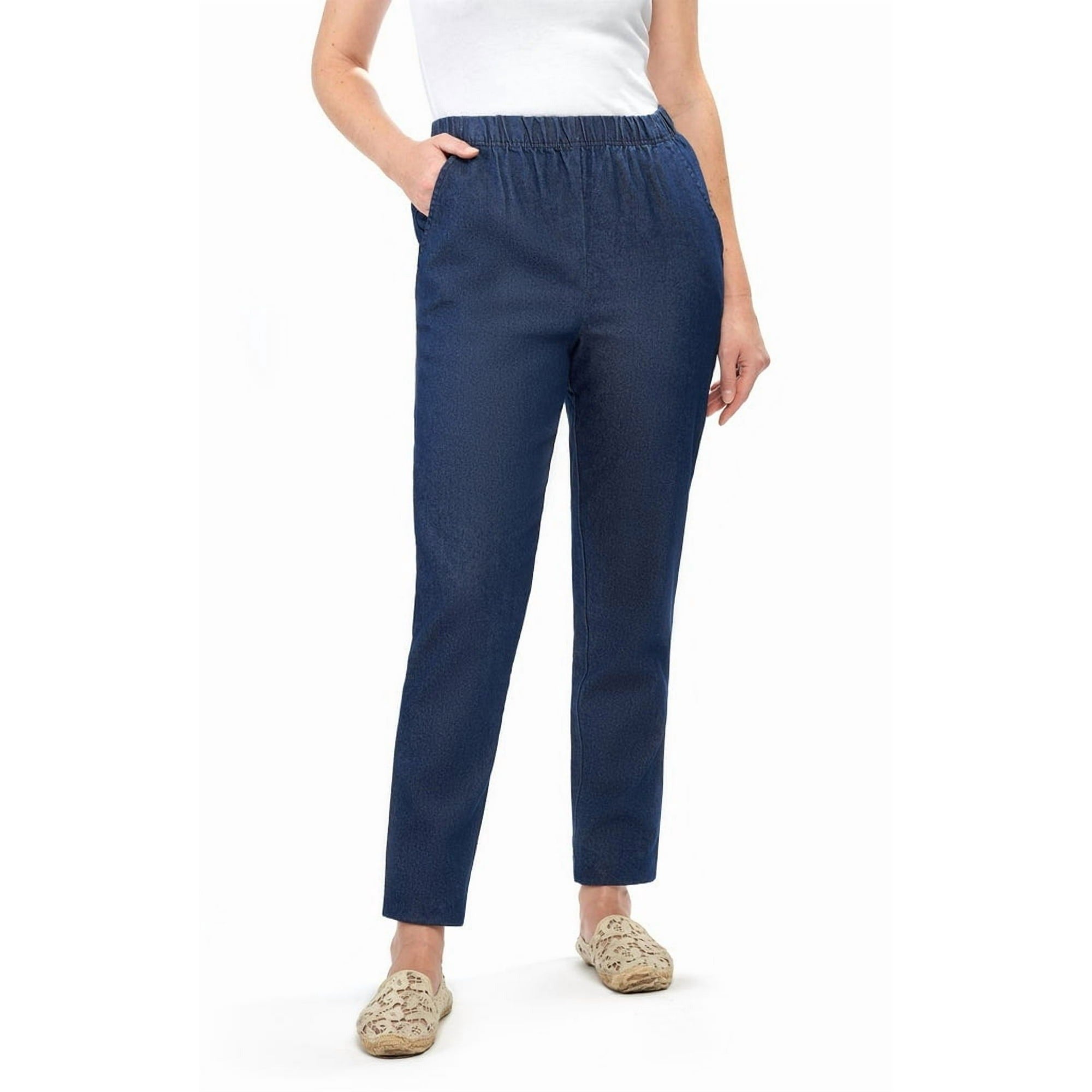Women's Lightweight Pull-On Denim Jeans with Elastic Waist