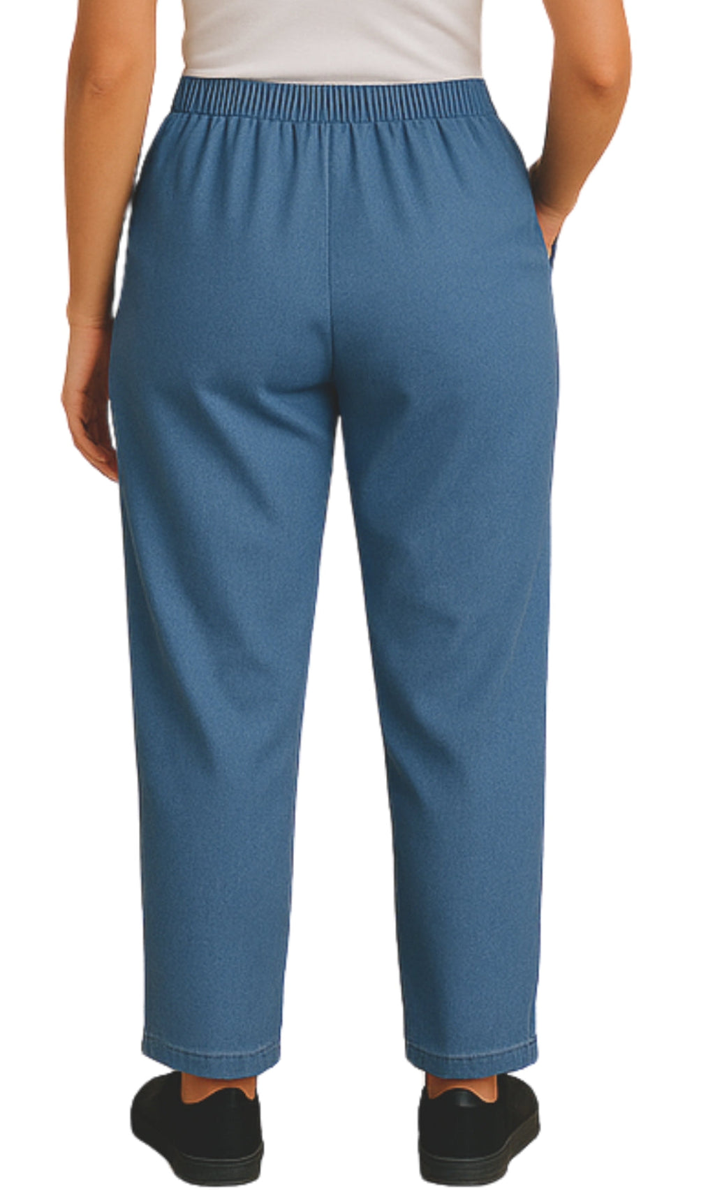 Women's Lightweight Pull-On Denim Jeans with Elastic Waist