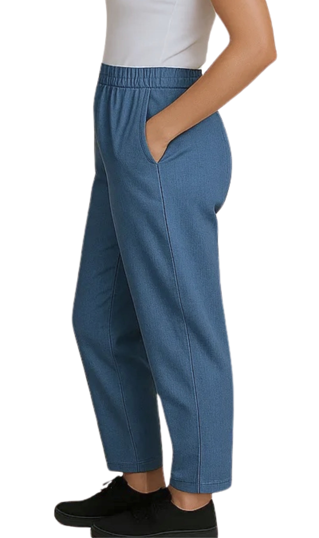 Women's Lightweight Pull-On Denim Jeans with Elastic Waist