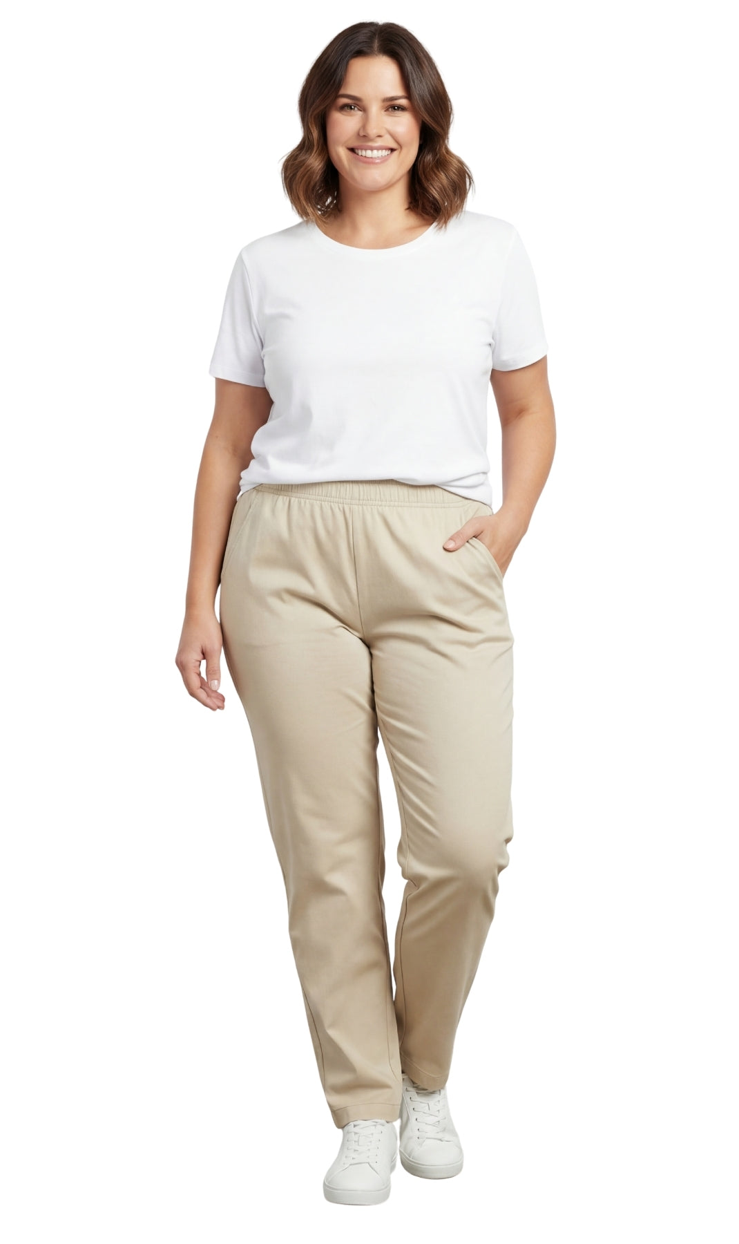 Women's Lightweight Pull-On Denim Jeans with Elastic Waist